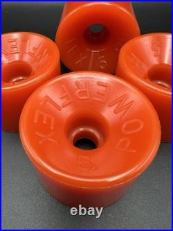 Vintage NOS Powerflex 5 ORANGE Skateboard Wheels 1970's oj sims juice road rider