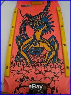 Vintage Nash Red Line Executioner Dragon Pink Skateboard 1980's Complete Deck