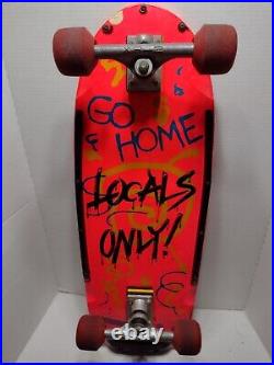 Vintage Nash Redline Go Home Locals Only Skateboard Graffiti 30 long RARE
