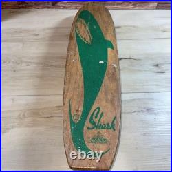 Vintage Nash Shark Sidewalk Surfboard Wood Skateboard Metal Wheels Green
