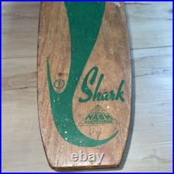 Vintage Nash Shark Sidewalk Surfboard Wood Skateboard Metal Wheels Green