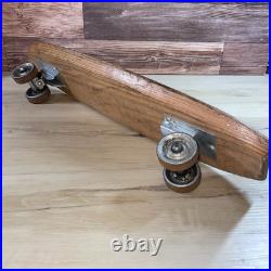 Vintage Nash Shark Sidewalk Surfboard Wood Skateboard Metal Wheels Green