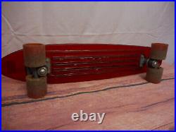 Vintage Nash Skateboard Acrylic Clear Red 70's Collect Skater Kick Tail