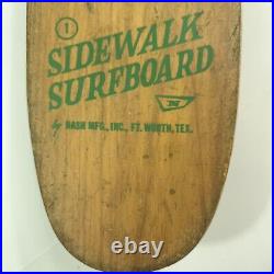 Vintage Nash Skateboard Sidewalk Surfer Model 1 1960s Clay Wheels All Original