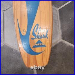 Vintage Nash Surfboards SHARK Wood Skateboard Metal Wheels XLNT Condition Steel