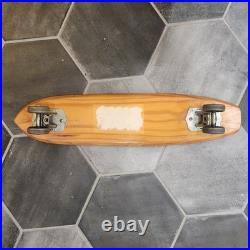 Vintage Nash Surfboards SHARK Wood Skateboard Metal Wheels XLNT Condition Steel
