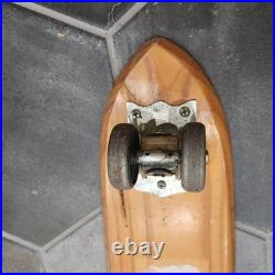 Vintage Nash Surfboards SHARK Wood Skateboard Metal Wheels XLNT Condition Steel