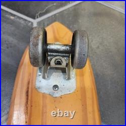 Vintage Nash Surfboards SHARK Wood Skateboard Metal Wheels XLNT Condition Steel