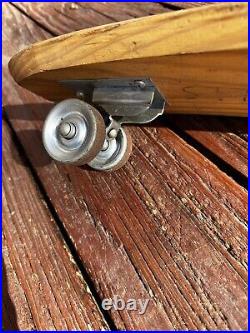 Vintage Nash Surfboards SHARK Wood Skateboard Metal Wheels XLNT Condition Steel