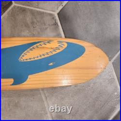 Vintage Nash Surfboards SHARK Wood Skateboard Metal Wheels XLNT Condition Steel