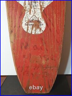 Vintage Nash Tenderfoot 20'' Wooden Skateboard With Metal Wheels