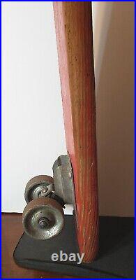 Vintage Nash Tenderfoot 20'' Wooden Skateboard With Metal Wheels