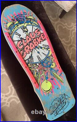 Vintage OG 1987 Santa Cruz Claus Grabke Exploding Clock Skateboard Deck Phillips