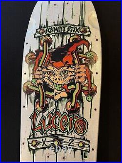 Vintage OG John Lucero Jester x2 Metallic Silver Schmitt Stix skateboard deck