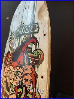 Vintage OG John Lucero Jester x2 Metallic Silver Schmitt Stix skateboard deck
