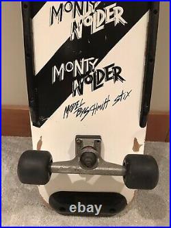Vintage OG Monty Nolder Schmitt Stix skateboard with powell peralta mini cubic