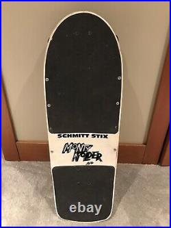 Vintage OG Monty Nolder Schmitt Stix skateboard with powell peralta mini cubic