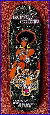 Vintage OG NOS Randy Colvin World Industries skateboard deck 1992 Flocked