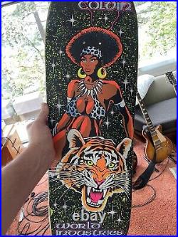 Vintage OG NOS Randy Colvin World Industries skateboard deck 1992 Flocked