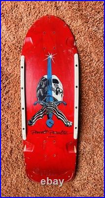Vintage OG Red Sword And Skull Powell Peralta Skateboard Deck Full Size Pig