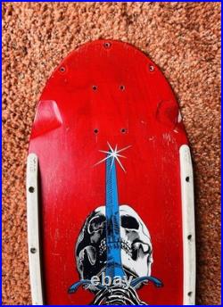 Vintage OG Red Sword And Skull Powell Peralta Skateboard Deck Full Size Pig