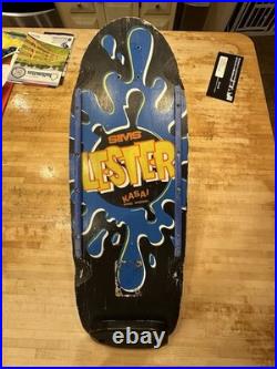 Vintage OG Sims Lester Kasai Pro Model Skateboard Deck With Rails And Tailguard
