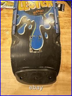 Vintage OG Sims Lester Kasai Pro Model Skateboard Deck With Rails And Tailguard