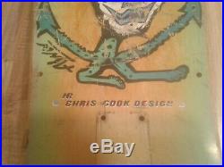 Vintage Original ALVA Chris Cook Design Skateboard Deck Natural/Green/Purple