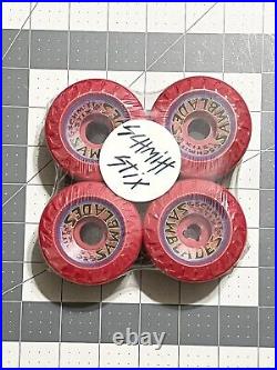 Vintage Original Skateboard Wheels Schmitt Stix Saw blades 58mm 95a Red Sealed