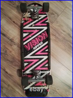 Vintage Original VISION Ripper complete skateboard with Tracker Trucks and Wheels