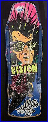 Vintage Original Vision Psycho Stick Mini Skateboard Deck 1987 Rare Withrails