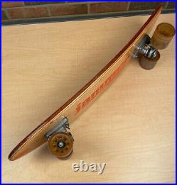 Vintage Original Wooden Inlay Skateboard Taperflex By Jammer Sport Fun II Trucks