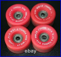 Vintage Powell Peralta Bones Skateboard Wheels 95A 57MM V-IV Red 4 Set