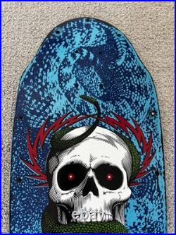 Vintage Powell Peralta Mike McGill Blue Skull and Snake mini Skateboard Deck