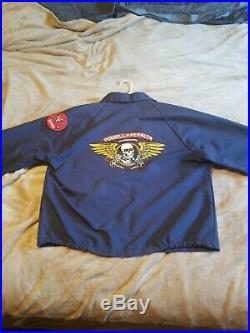 Vintage Powell Peralta Ripper Jacket work Bones rare Tony Hawk Blue Large