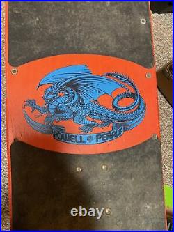 Vintage Powell & Peralta Skull & Sword Skateboard. P&P Wheels Bones Threes 85A