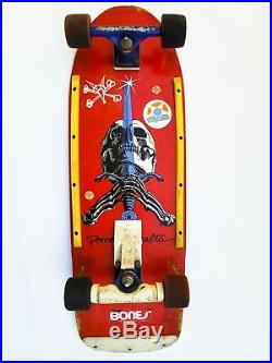 Vintage Powell Peralta Skull & Sword skateboard in red Ray Bones Rodriquez