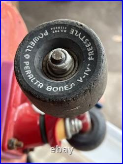 Vintage Powell Peralta Tony Hawk Skateboard Bird Skull Red HTF RARE 1980's As Is