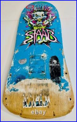 Vintage RARE 1980s Sims STAAB skateboard Mad Chemist Blue OG