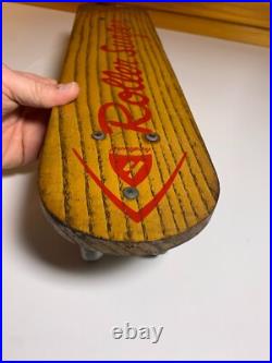 Vintage ROLLER SURFER Metal Steel Wheels Skateboard Wood Wooden Nokomis Illinois