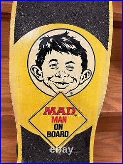 Vintage Rare 1987 Mad Magazine 30 Skateboard Nash XR-2 Mad Man On Board Neuman