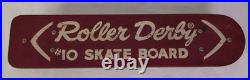 Vintage Roller Derby 10 Skateboard Red Wood Clay Wheels 19 inch Sidewalk Surfer