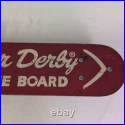 Vintage Roller Derby 10 Skateboard Red Wood Clay Wheels 19 inch Sidewalk Surfer