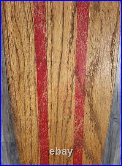 Vintage Roller Derby #30 Wood Skateboard Red Stripe Surfari 1960's Clay Wheels