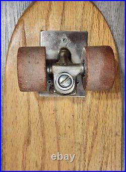 Vintage Roller Derby #30 Wood Skateboard Red Stripe Surfari 1960's Clay Wheels
