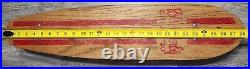Vintage Roller Derby #30 Wood Skateboard Red Stripe Surfari 1960's Clay Wheels