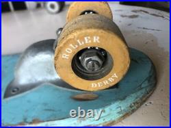 Vintage Roller Derby Mustang Skate Board Light Blue Rare! 1960's