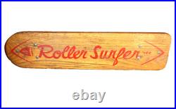 Vintage Roller Surfer Skateboard Hedlund Metal Steel Wheels Wood Wooden Illinois