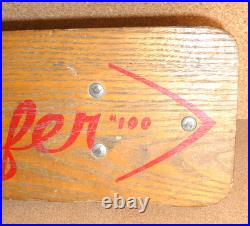 Vintage Roller Surfer Skateboard Hedlund Metal Steel Wheels Wood Wooden Illinois