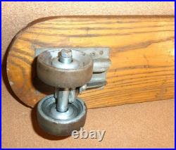 Vintage Roller Surfer Skateboard Hedlund Metal Steel Wheels Wood Wooden Illinois
